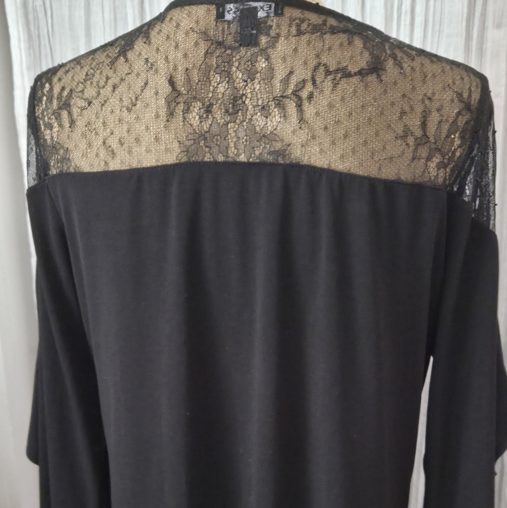 Black Ruffled Lace Top - Picture 5 of 5